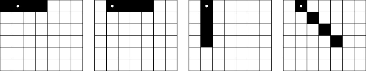 Alignements contenant la case (0, 1).
